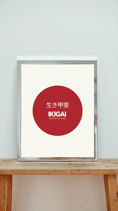 POSTER IKIGAI I WEIß I MEHRERE VARIANTEN