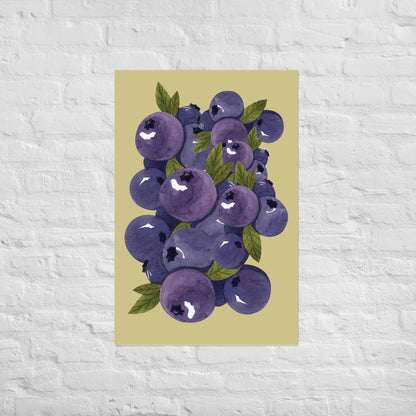 POSTER BLUEBERRIES I KHAKI I  MEHRERE VARIANTEN